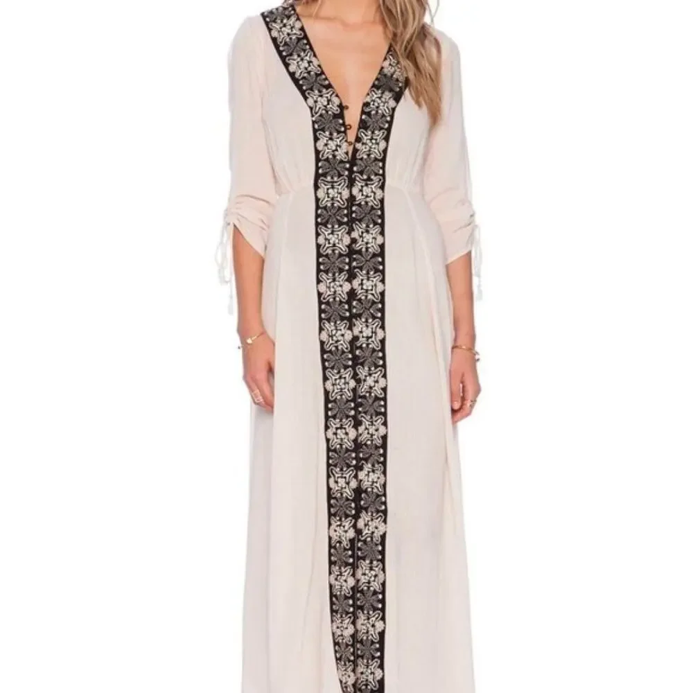 Free People Size 2 Embroidered Sheer Pink Dress